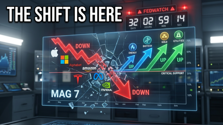humbnail featuring text reading 'MAG 7 Warning Signals: Institutional Money Rotation' with financial charts in the background.